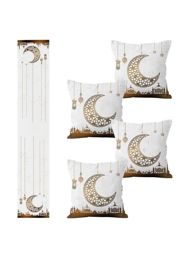 Table Tunner and Pillowcase 5-Piece Set, Holiday Home Decor Set - Image 2